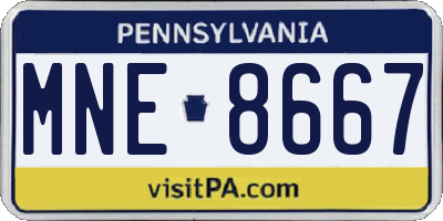 PA license plate MNE8667