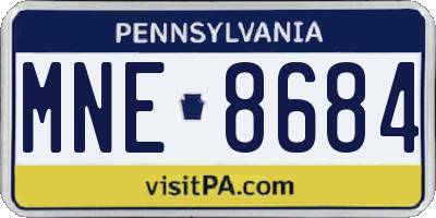 PA license plate MNE8684