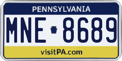 PA license plate MNE8689