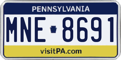 PA license plate MNE8691