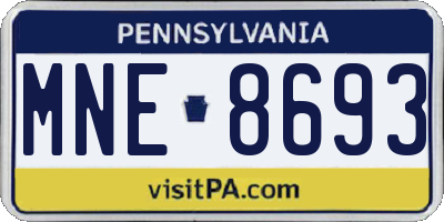 PA license plate MNE8693