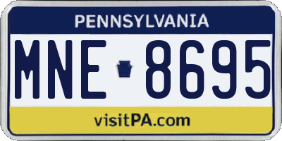 PA license plate MNE8695
