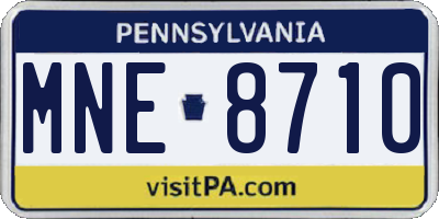 PA license plate MNE8710