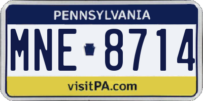 PA license plate MNE8714