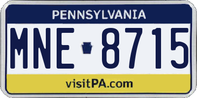 PA license plate MNE8715