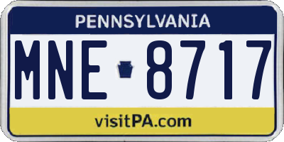 PA license plate MNE8717