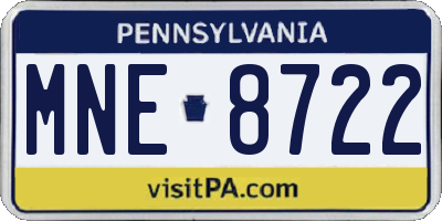PA license plate MNE8722