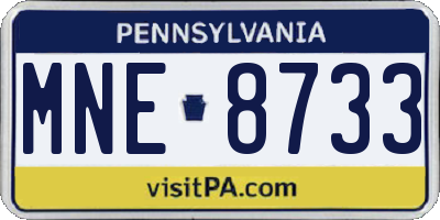 PA license plate MNE8733