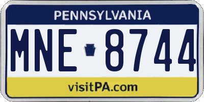 PA license plate MNE8744