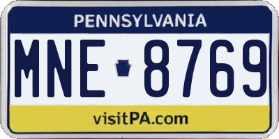PA license plate MNE8769