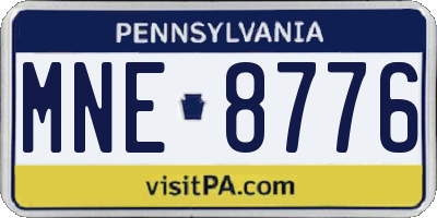 PA license plate MNE8776