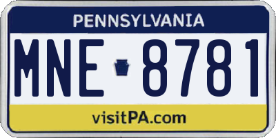 PA license plate MNE8781