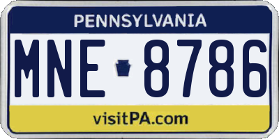 PA license plate MNE8786