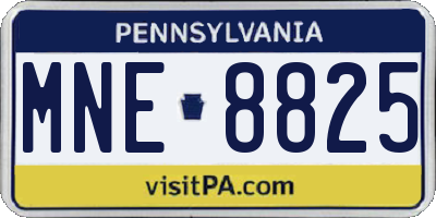 PA license plate MNE8825