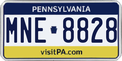PA license plate MNE8828