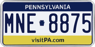 PA license plate MNE8875