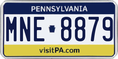 PA license plate MNE8879