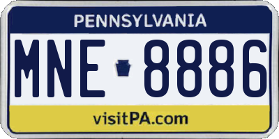 PA license plate MNE8886