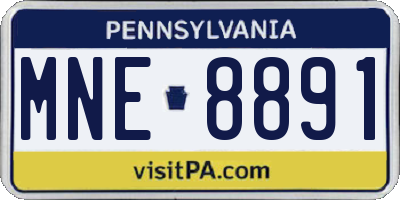 PA license plate MNE8891
