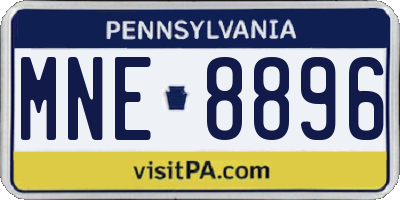 PA license plate MNE8896