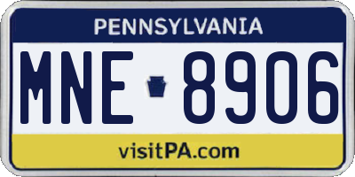 PA license plate MNE8906