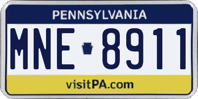 PA license plate MNE8911