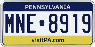 PA license plate MNE8919