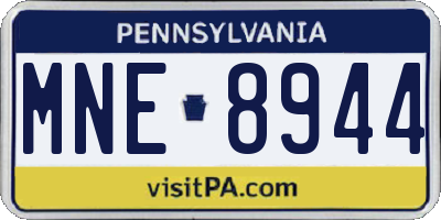 PA license plate MNE8944