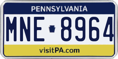 PA license plate MNE8964