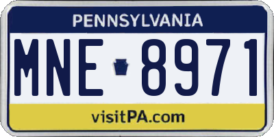 PA license plate MNE8971