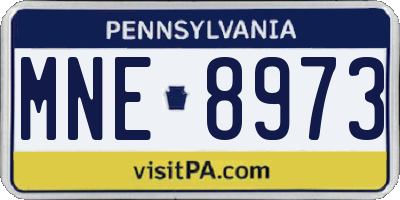 PA license plate MNE8973