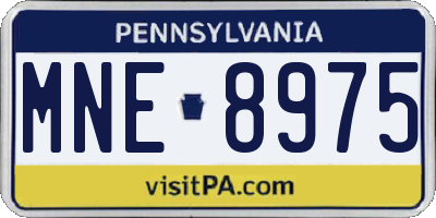 PA license plate MNE8975