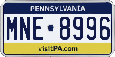 PA license plate MNE8996