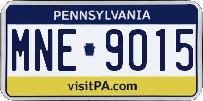 PA license plate MNE9015