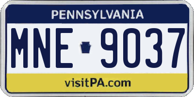 PA license plate MNE9037