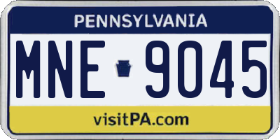 PA license plate MNE9045
