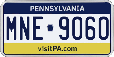 PA license plate MNE9060