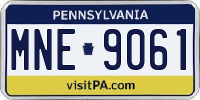 PA license plate MNE9061
