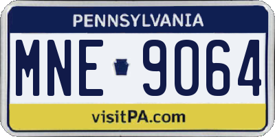 PA license plate MNE9064
