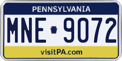 PA license plate MNE9072