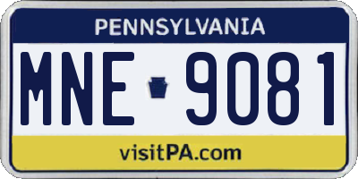 PA license plate MNE9081