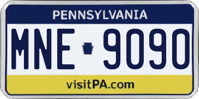 PA license plate MNE9090