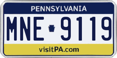 PA license plate MNE9119