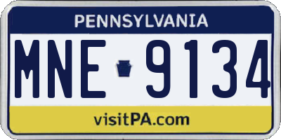 PA license plate MNE9134