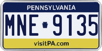 PA license plate MNE9135