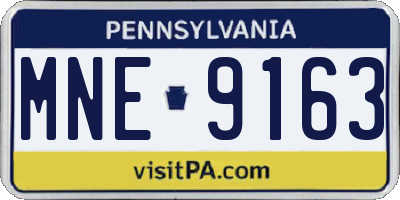 PA license plate MNE9163