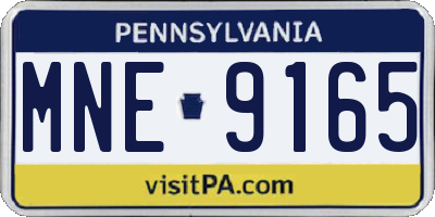 PA license plate MNE9165