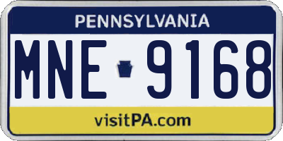 PA license plate MNE9168