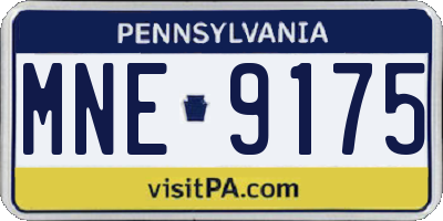 PA license plate MNE9175