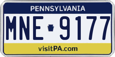 PA license plate MNE9177